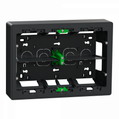 Unica - boîte de concentration saillie - 2 rang de 8 mod - Anthracite - à compl