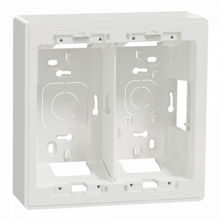 Unica - boîte de concentration saillie - 2 col de 4 mod - Blanc - à compléter