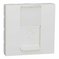 Unica - prise pour 1 RJ45 S-One - spéciale goulotte - 2 mod - Blanc - méca seul