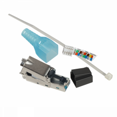 Actassi - Plug male RJ45 STP Cat6A 4PPoE dim. 14x45x14mm - livré avec collier