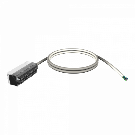 Modicon X80 - cordon blindé - conn. 20 contacts - fils volants 1 extrémité - 3m