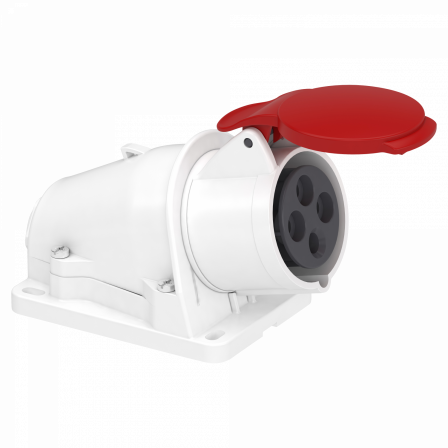 Socle prise BT saille inclinée, connexion vis, IP44, 16 A 3P+T 380-415 V