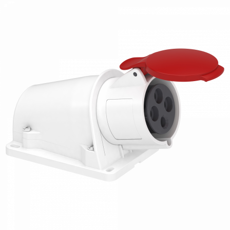 Socle prise BT saille inclinée, connexion vis, IP44, 32 A 3P+T 380-415 V