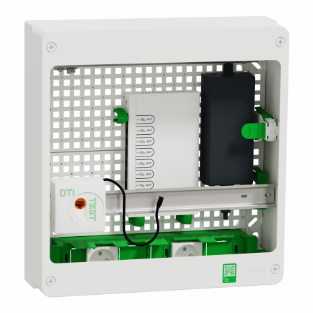 Resi9 Coffret VDI 18M2R - Switch 9ports PoE - 2 prises - grade 3TV 8xRJ45 cat6a