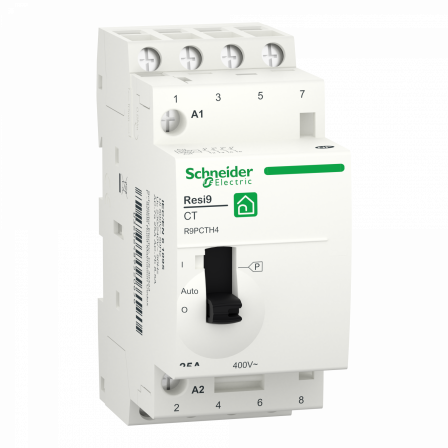 Resi9 - contacteur heures creuses - 4NO - 25A - commande manuelle