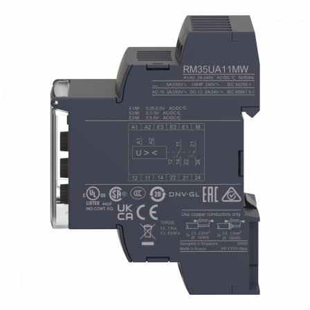 Harmony RM35-U - relais de contrôle de tension multifonctionnel - plage 0,05..5V
