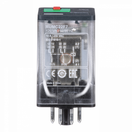 Harmony  RUM - relais universel - embrochab - test - DEL - 2OF - 10A - 120VAC