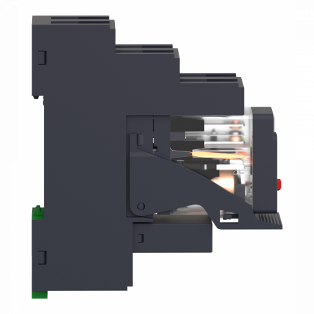 Harmony RXG - relais embroc monté sur embase - test + DEL - 2OF 5A - 230VAC