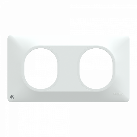 Ovalis - plaque de finition - 2 postes horizontal - entraxe 71mm - antibactérien