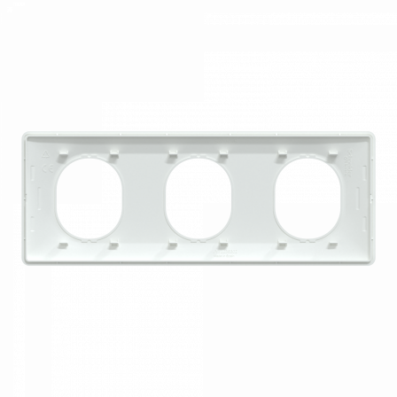 Ovalis - plaque de finition - 3 postes horizontal - entraxe 71mm - antibactérien