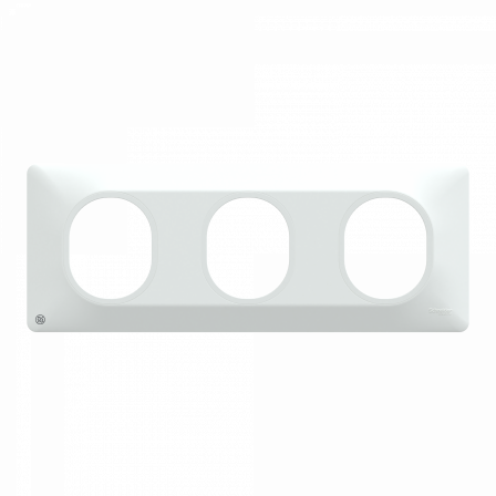 Ovalis - plaque de finition - 3 postes horizontal - entraxe 71mm - antibactérien