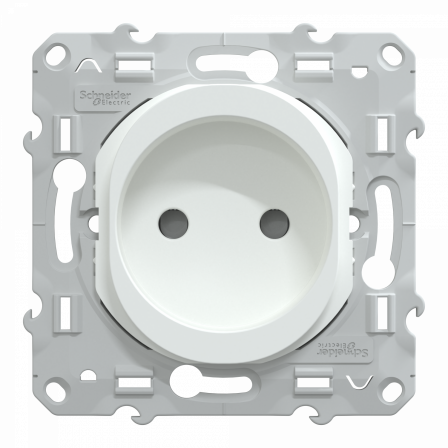 Ovalis - prise de courant à puits 2P 16A - bornes vis - Blanc