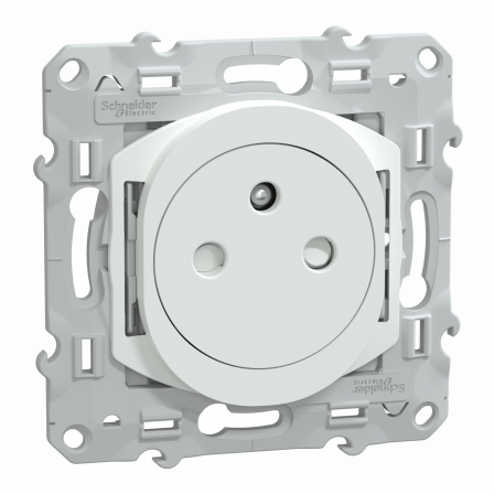 Ovalis - prise de courant 2P+T 16A affleurante - bornes automatiques - Blanc