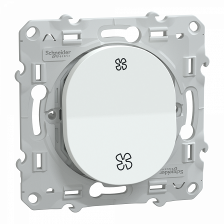 Ovalis - poussoir VMC - sans arrêt - Blanc