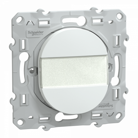 Ovalis - poussoir à fermeture avec porte-étiquette - 10AX - Blanc