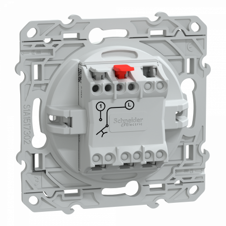 Ovalis - poussoir à fermeture avec porte-étiquette - 10AX - Blanc