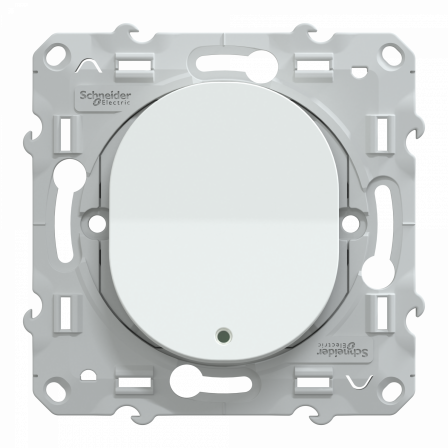 Ovalis - poussoir à fermeture lumineux - 10AX - LED bleu 250V - Blanc