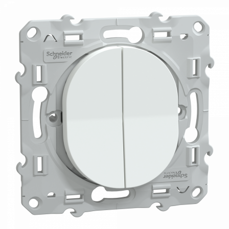 Ovalis - combiné va et vient+poussoir - 10AX - Blanc