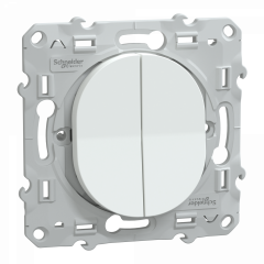 Ovalis - combiné va et vient+poussoir - 10AX - Blanc