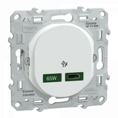 Ovalis - Chargeur USB-C 65W - Forte puissance pour charge app. mobiles - Blanc