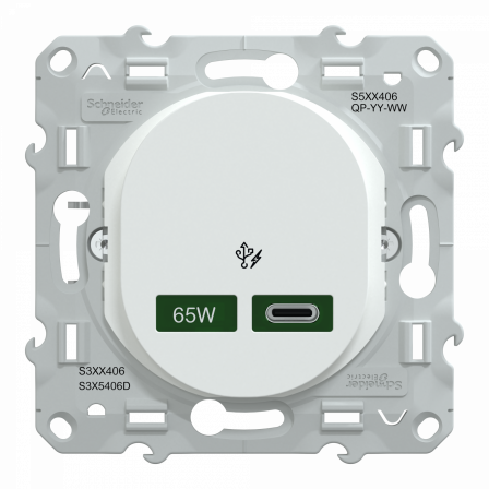 Ovalis - Chargeur USB-C 65W - Forte puissance pour charge app. mobiles - Blanc