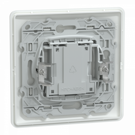 Ovalis - Prise téléphone en T - 8 contacts - avec plaque - Blanc