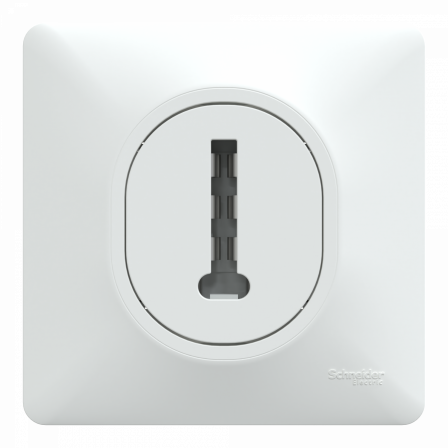 Ovalis - Prise téléphone en T - 8 contacts - avec plaque - Blanc