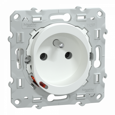 Wiser Ovalis - Prise 2P+T connectée - 16A - zigbee - Blanc