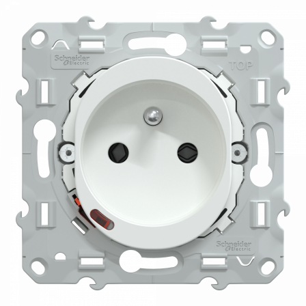 Wiser Ovalis - Prise 2P+T connectée - 16A - zigbee - Blanc