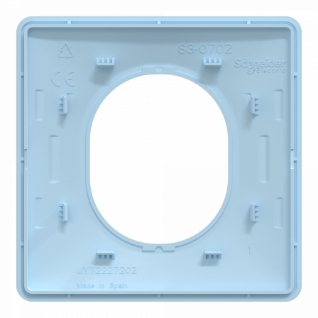 Ovalis - plaque de finition - 1 poste - bleu azurin