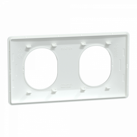 Ovalis - Plaque de finition - 2 postes Horizontal - entraxe 71 mm - Blanc
