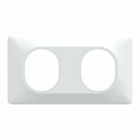 Ovalis - Plaque de finition - 2 postes Horizontal - entraxe 71 mm - Blanc