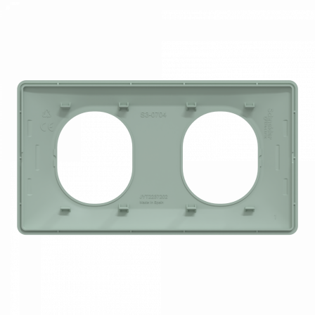 Ovalis - Plaque de finition - 2 postes Horizontal - entraxe 71mm - Sauge