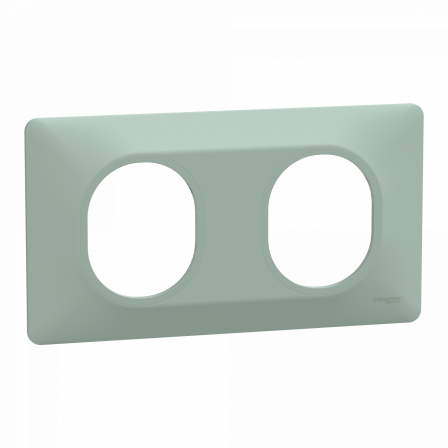 Ovalis - Plaque de finition - 2 postes Horizontal - entraxe 71mm - Sauge