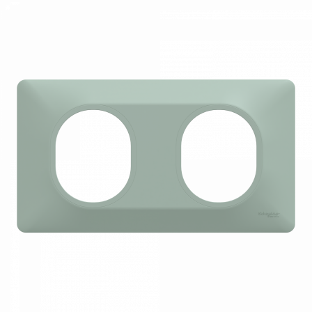 Ovalis - Plaque de finition - 2 postes Horizontal - entraxe 71mm - Sauge