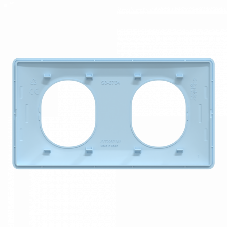 Ovalis - Plaque de finition - 2 postes Horizontal - entraxe 71mm - Bleu Azurin