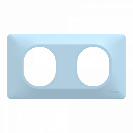 Ovalis - Plaque de finition - 2 postes Horizontal - entraxe 71mm - Bleu Azurin