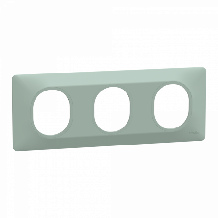 Ovalis - Plaque de finition - 3 postes Horizontal - entraxe 71mm - Sauge