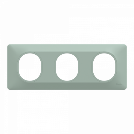 Ovalis - Plaque de finition - 3 postes Horizontal - entraxe 71mm - Sauge