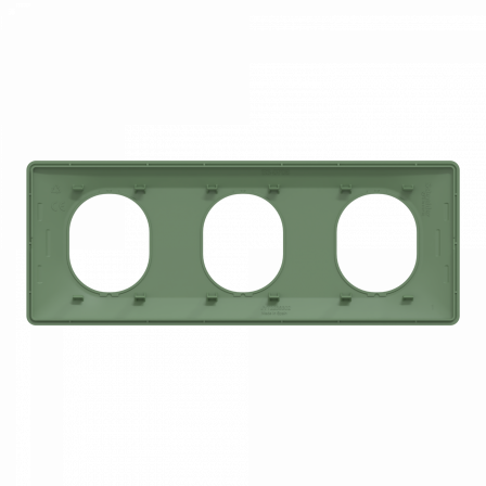 Ovalis - Plaque de finition - 3 postes Horizontal - entraxe 71mm - Vert Forêt