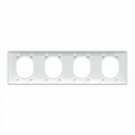 Ovalis - Plaque de finition - 4 postes Horizontal - entraxe 71 mm - Blanc