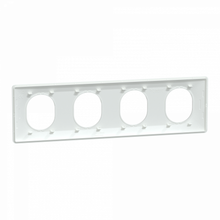 Ovalis - Plaque de finition - 4 postes Horizontal - entraxe 71 mm - Blanc