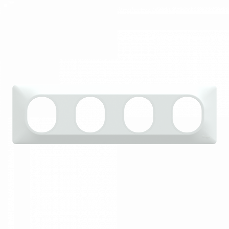 Ovalis - Plaque de finition - 4 postes Horizontal - entraxe 71 mm - Blanc