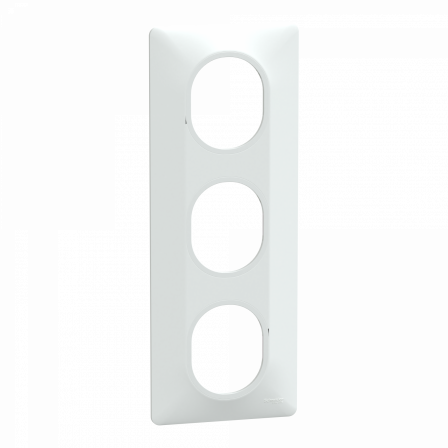 Ovalis - plaque de finition - 3 postes vertical - entraxe 71mm - blanc