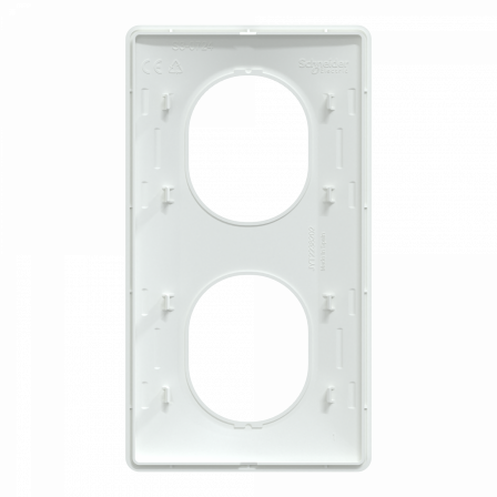 Ovalis - Plaque de finition - 2 postes Vertical - entraxe 71 mm - Blanc