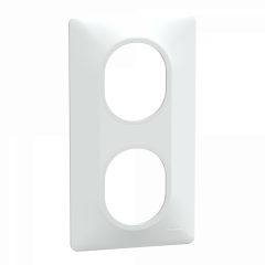 Ovalis - Plaque de finition - 2 postes Vertical - entraxe 71 mm - Blanc