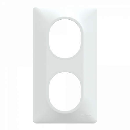 Ovalis - Plaque de finition - 2 postes Vertical - entraxe 71 mm - Blanc