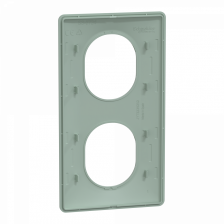 Ovalis - Plaque de finition - 2 postes Vertical - entraxe 71mm - Sauge