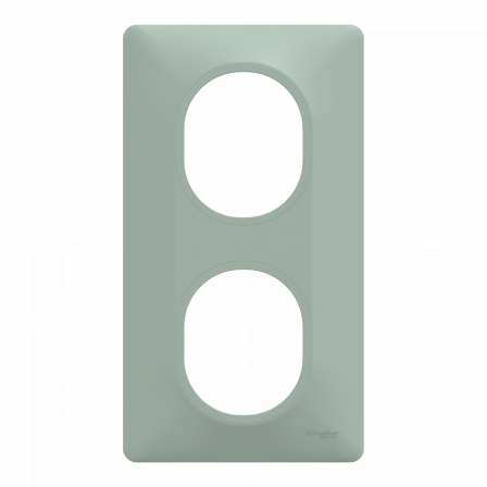 Ovalis - Plaque de finition - 2 postes Vertical - entraxe 71mm - Sauge