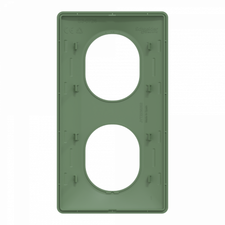 Ovalis - Plaque de finition - 2 postes Vertical - entraxe 71mm - Vert Forêt